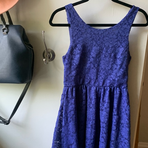Lush | Blue Lace Dress - Picture 1 of 8